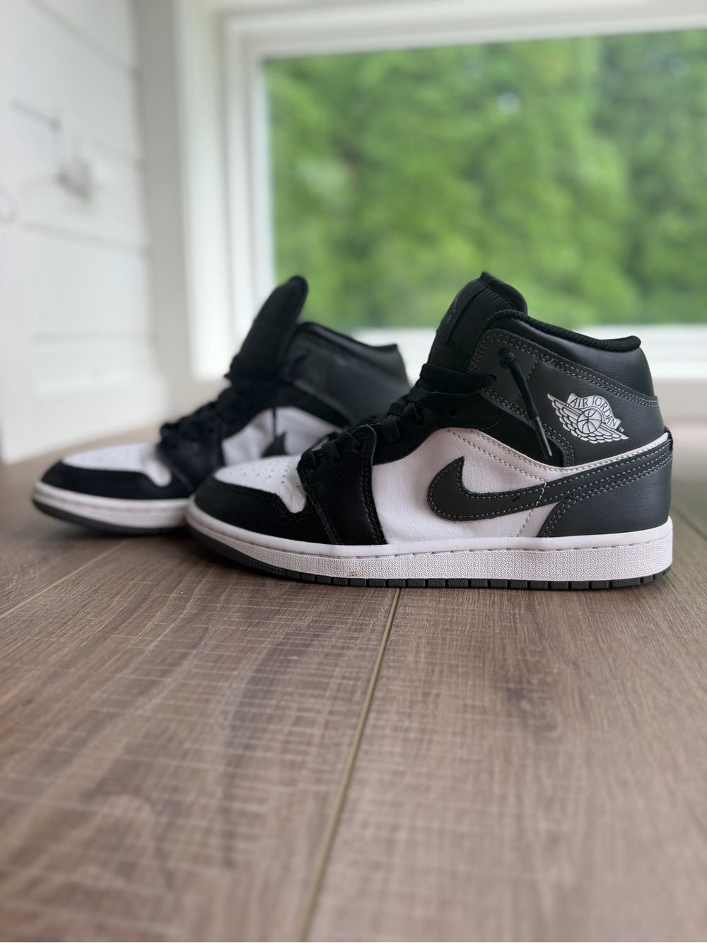Nike Air Jordan 1 Mid Black White Iron Grey Men's Sneakers